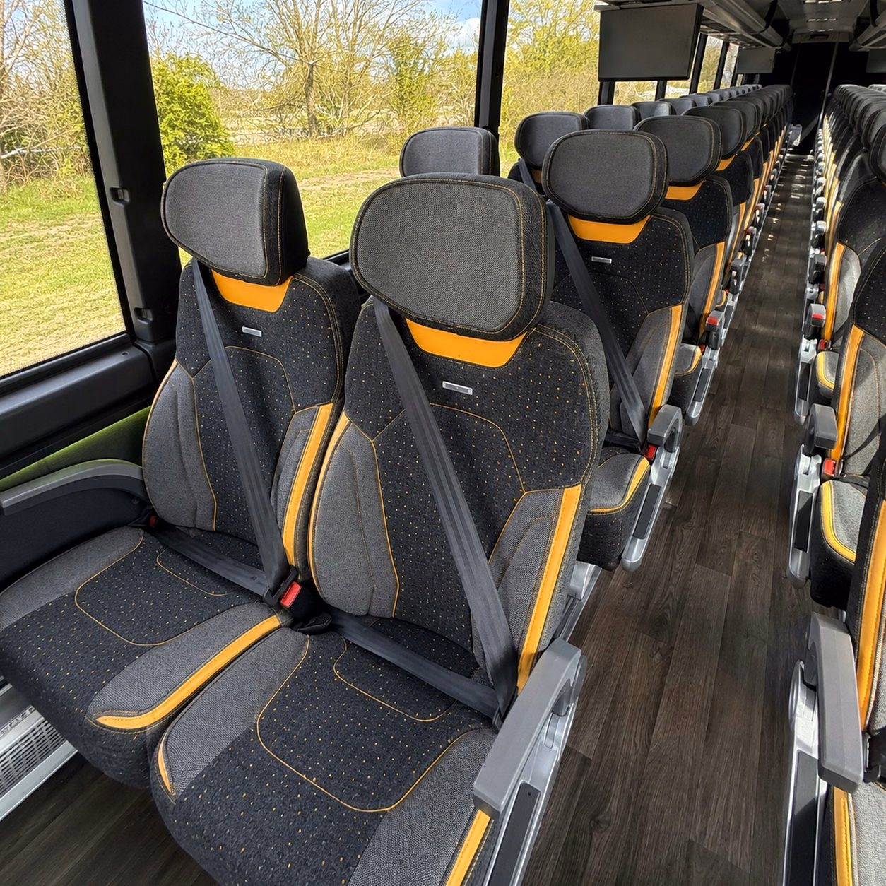 mobile charter bus interior