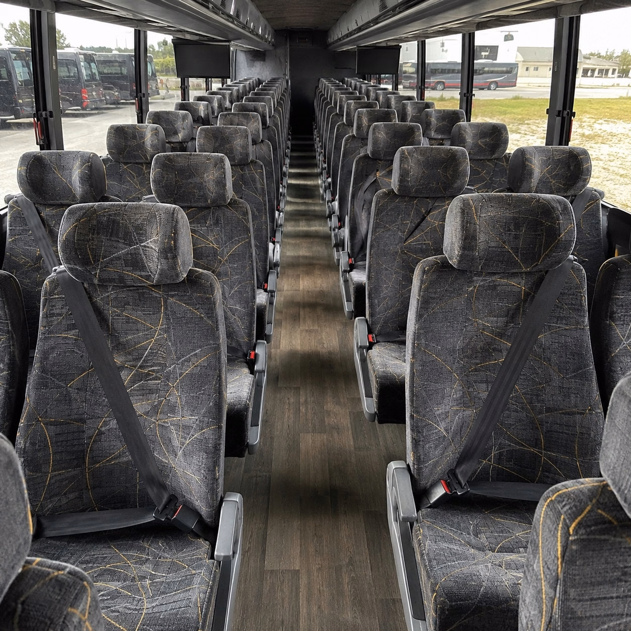 mobile charter bus rental interior